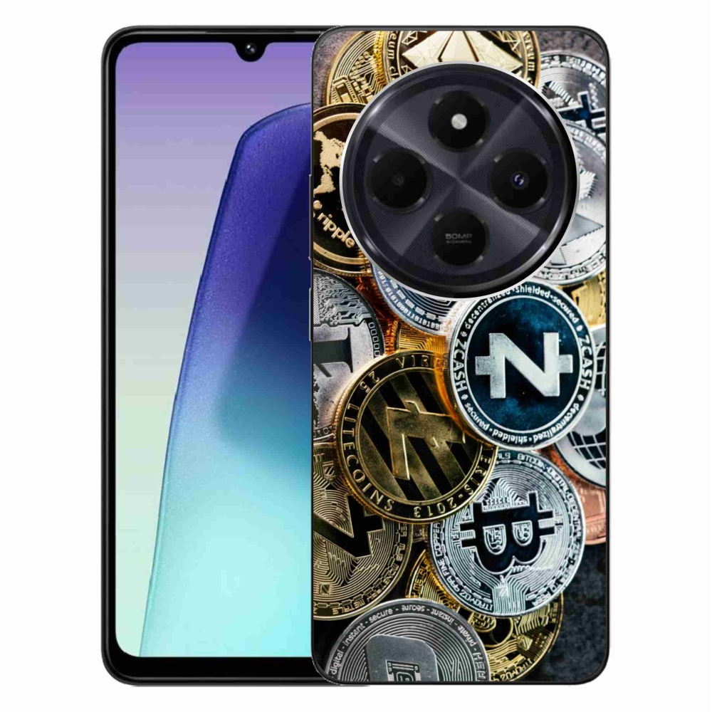 Gelový kryt mmCase na Xiaomi Redmi 14C/Poco C75 - kryptoměny