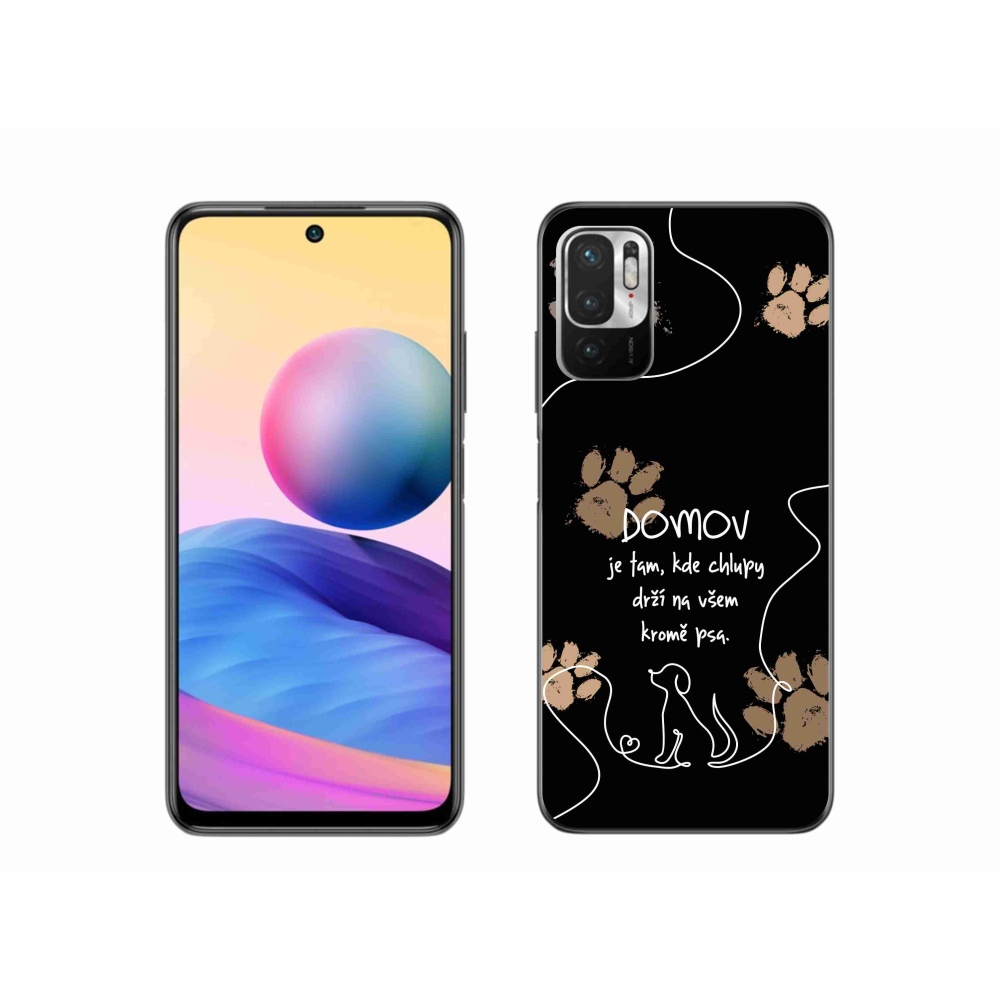 Gelový kryt mmCase na Xiaomi Redmi Note 10 5G - psí motiv černé pozadí