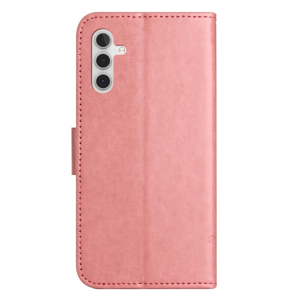 Flower knížkové pouzdro na Samsung Galaxy A15 4G/5G - růžové