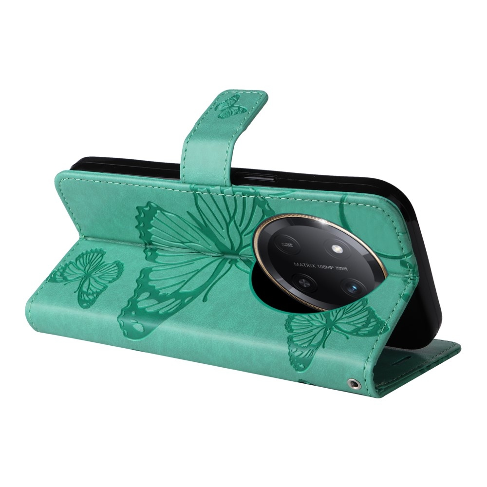 Big Butterfly knížkové pouzdro na Honor Magic 7 Lite 5G - modrozelené