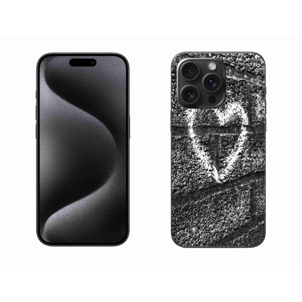 Gelový kryt mmCase na iPhone 15 Pro Max - srdce na zdi