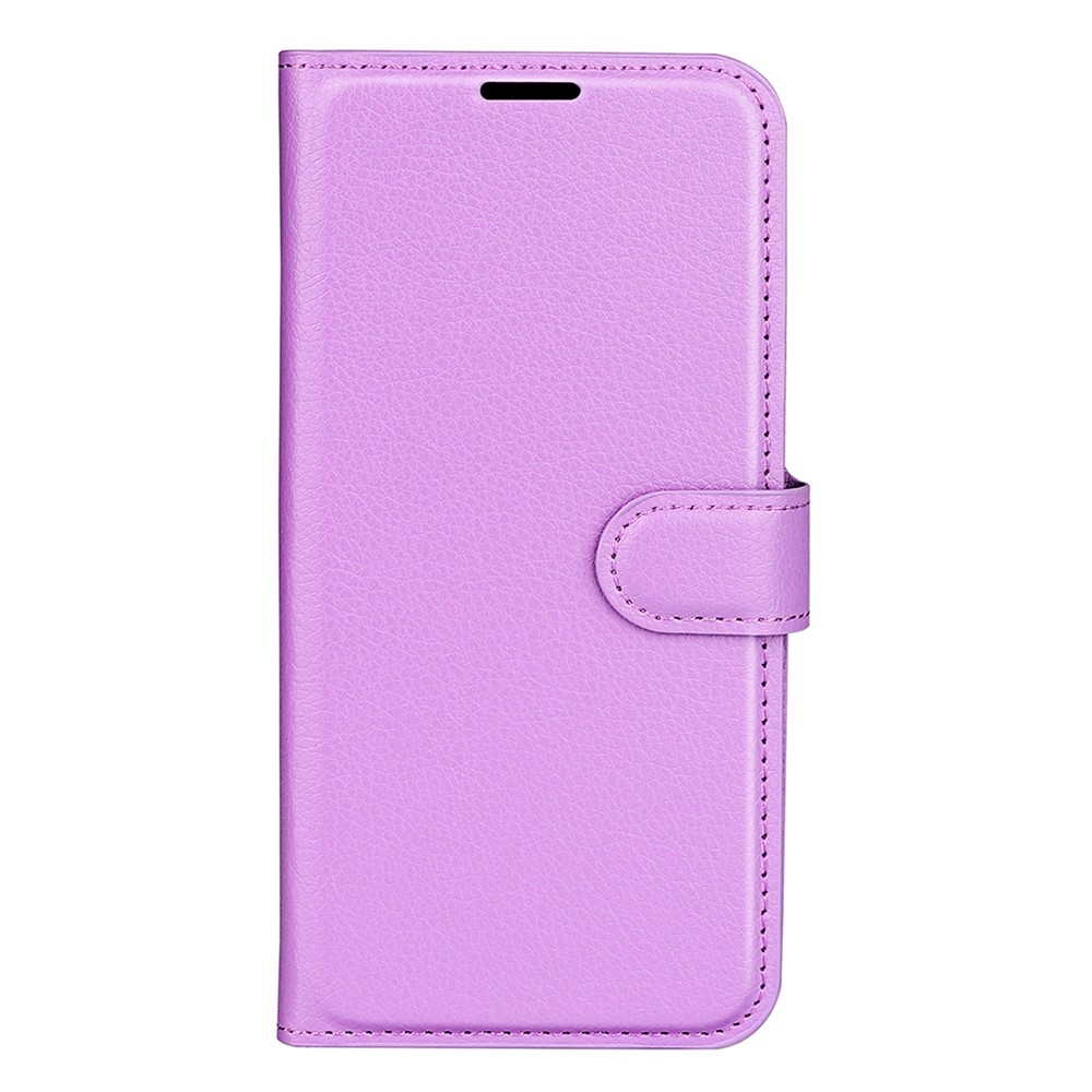 Litchi knížkové pouzdro na Samsung Galaxy S25 - fialové