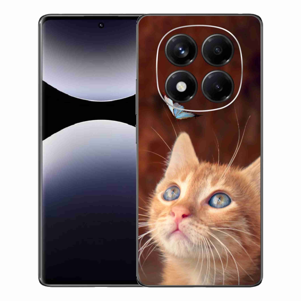 Gelový kryt mmCase na Xiaomi Redmi Note 14 Pro - motýl a kotě