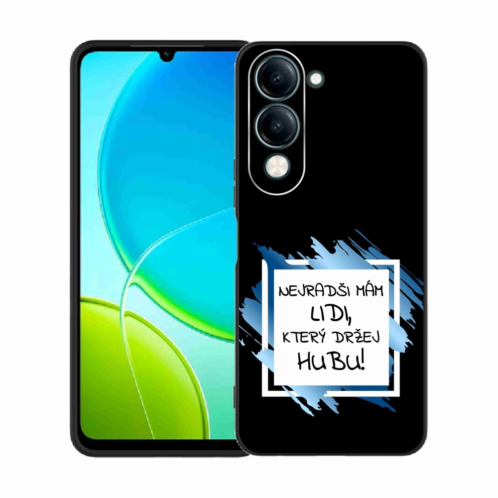 Gelový kryt mmCase na Vivo Y29s 5G - vtipný text 7 bíločerné pozadí
