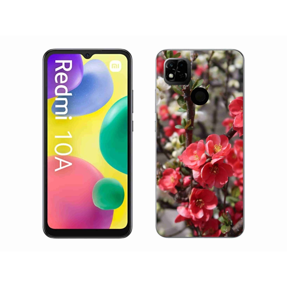 Gelový kryt mmCase na Xiaomi Redmi 10A - červené květy