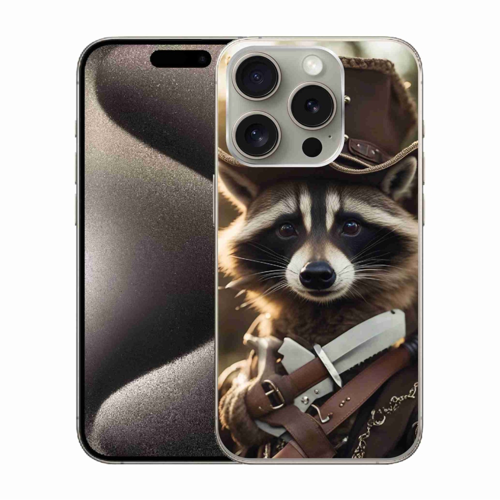 Gelový kryt mmCase na iPhone 15 Pro - mýval v uniformě