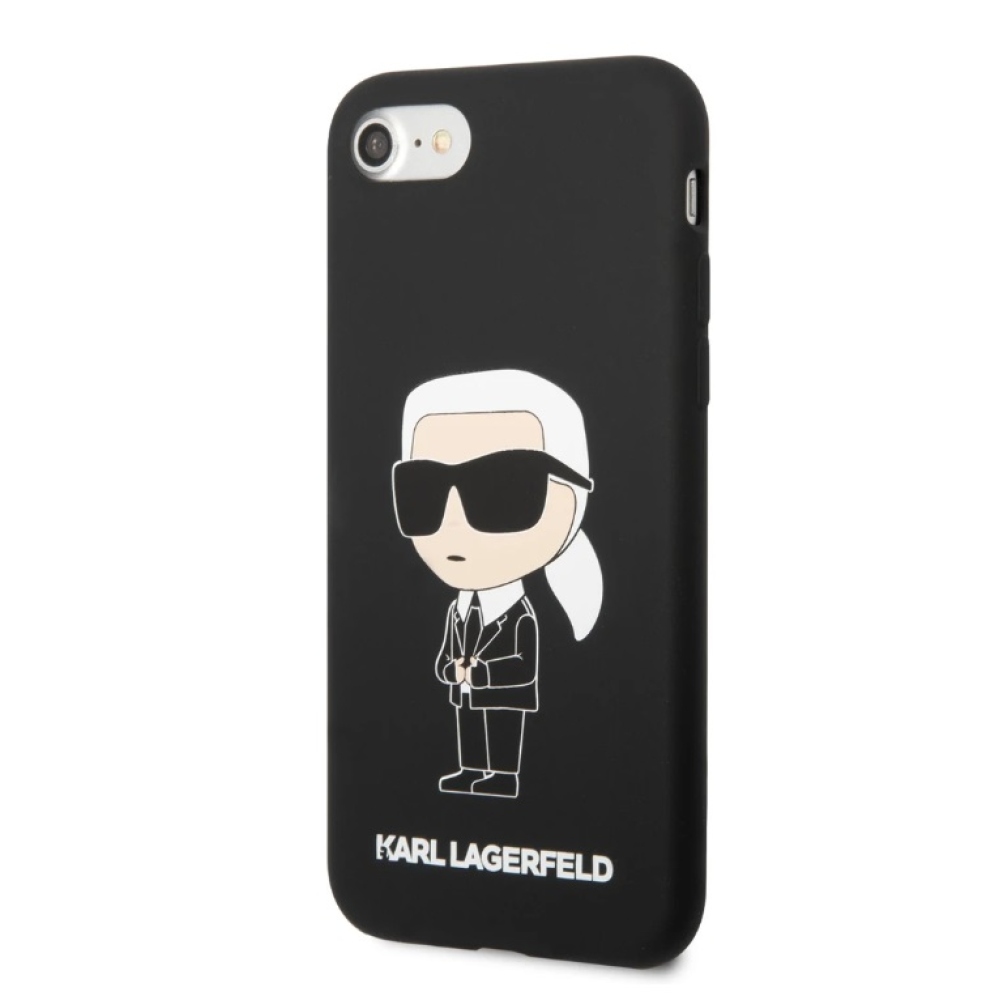 Karl Lagerfeld Liquid Silicone Ikonik NFT kryt iPhone 7/8/SE (2020/2022) černý