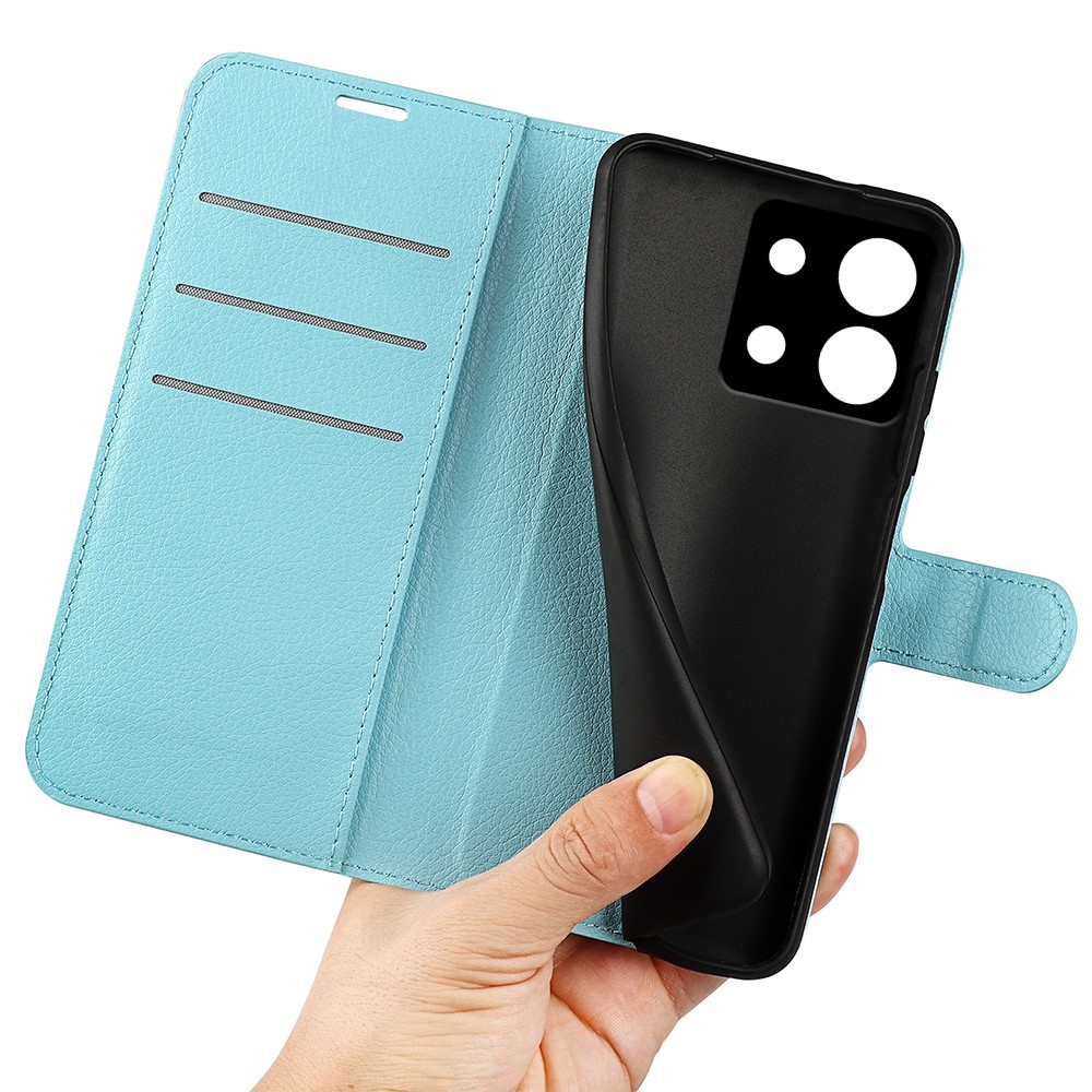 Litchi knížkové pouzdro na Xiaomi Redmi Note 13 Pro 5G/Poco X6 5G - modré