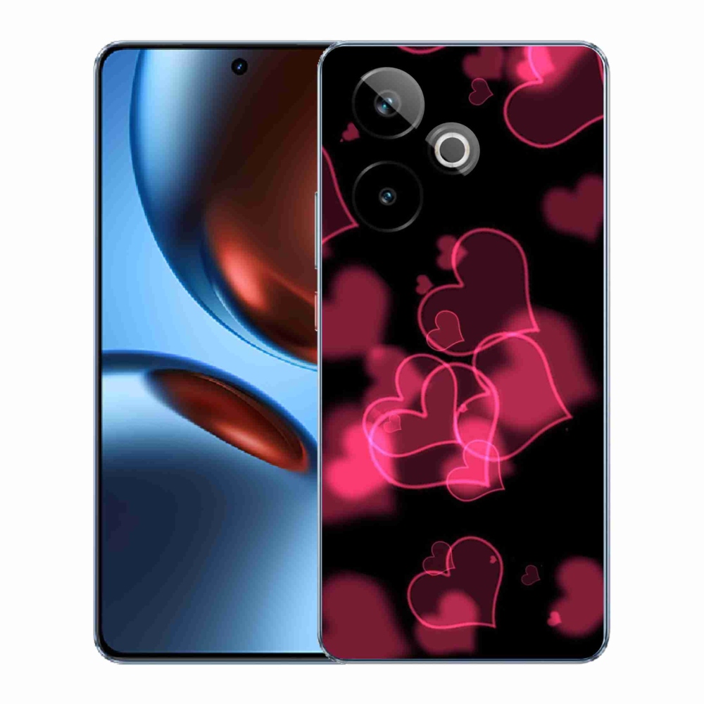 Gelový kryt mmCase na Realme GT 7 5G/GT 7T 5G - červená srdíčka
