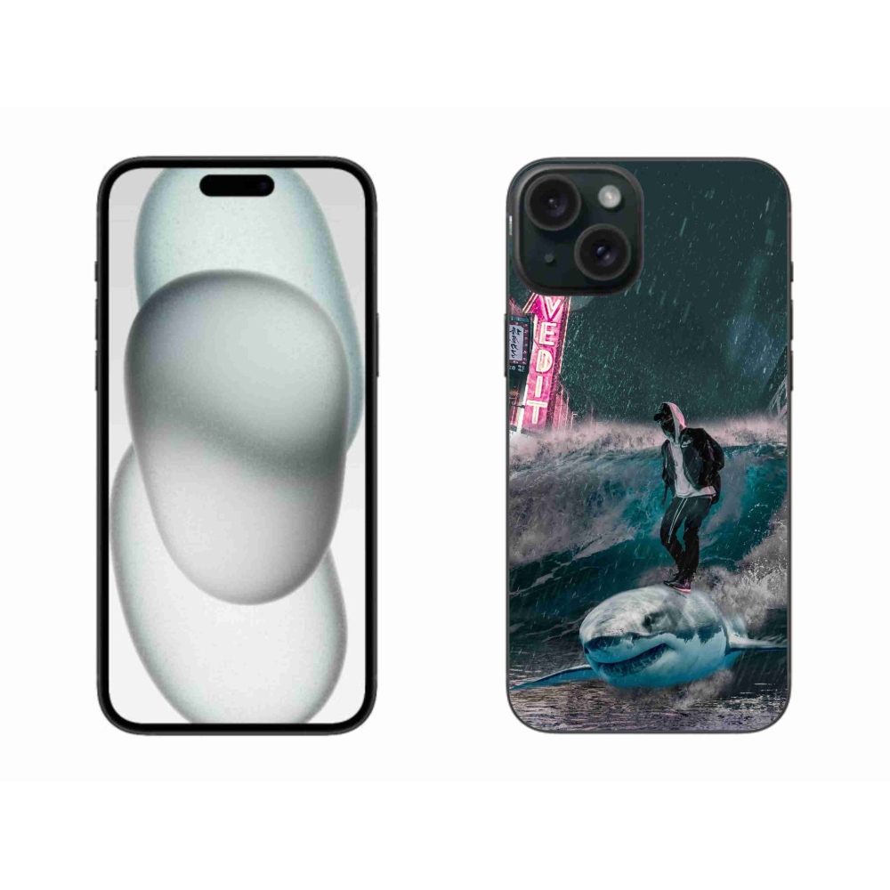 Gelový kryt mmCase na iPhone 15 Plus - žralok