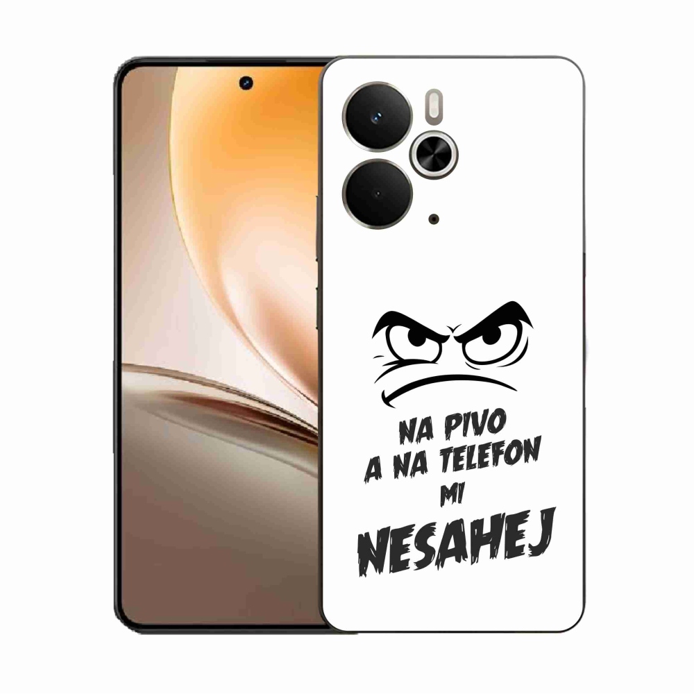 Gelový kryt mmCase na Realme 14 5G - pivní motiv 2 bílé pozadí