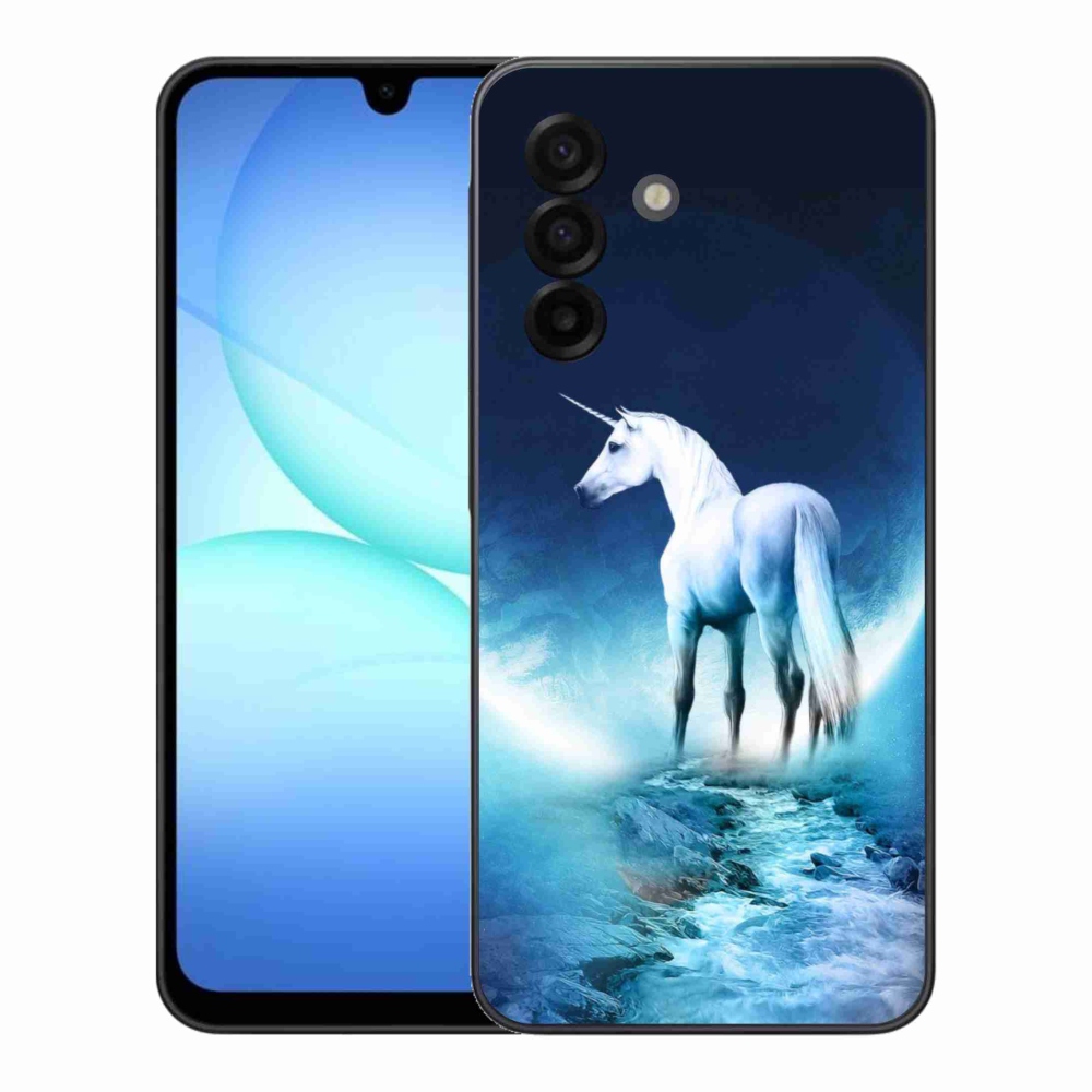 Gelový kryt mmCase na Samsung Galaxy A17 4G/5G - bílý jednorožec