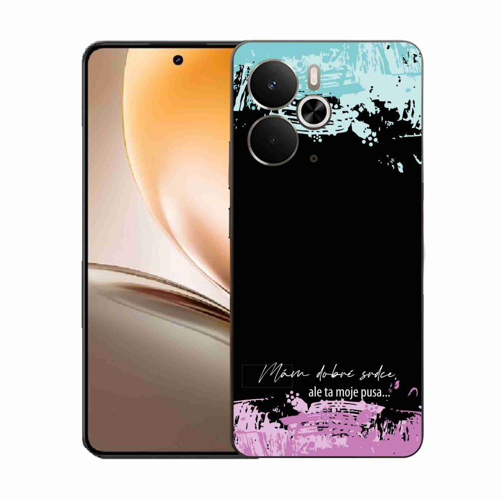 Gelový kryt mmCase na Realme 14 5G - vtipný text 3 černé pozadí