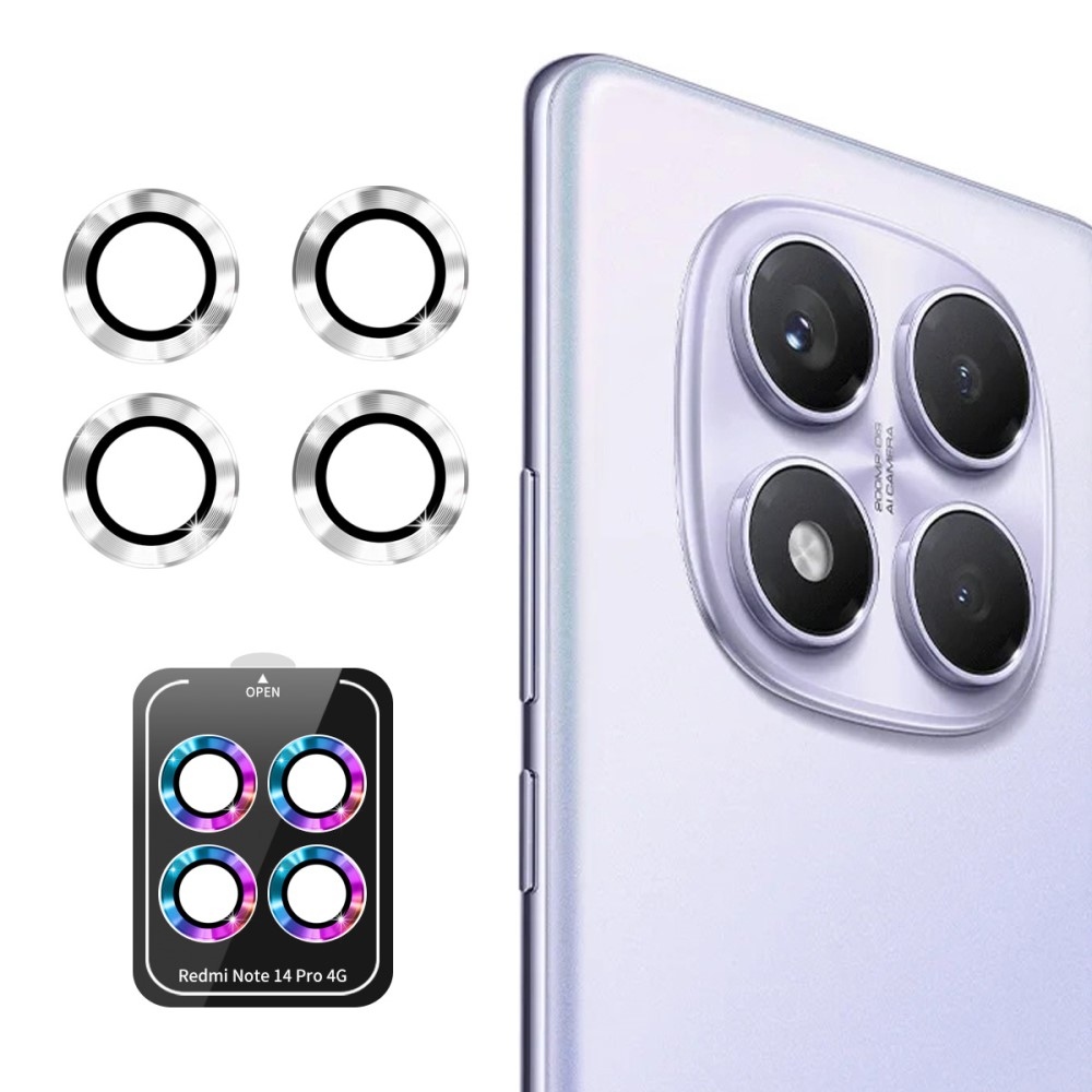ENK Metal sklo čočky fotoaparátu na Xiaomi Redmi Note 14 Pro (samostatná skla) - stříbrné
