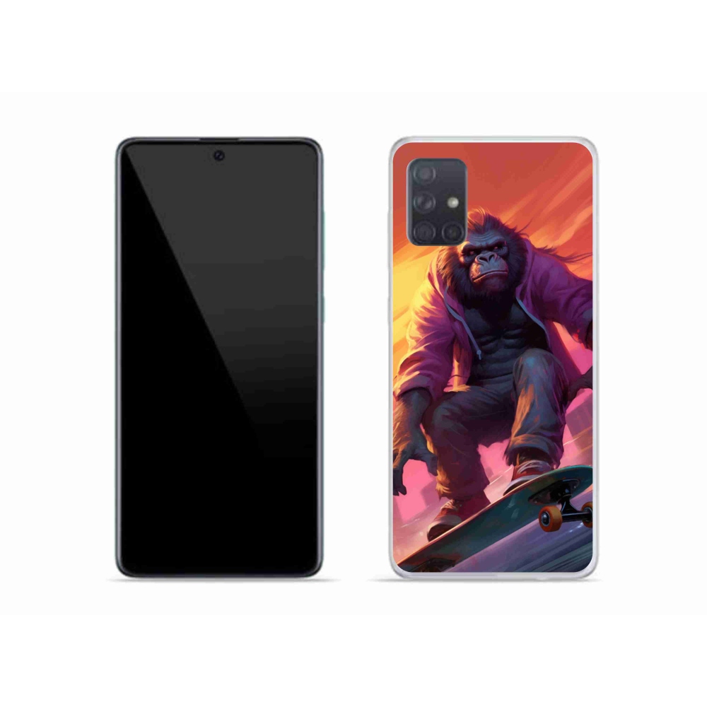 Gelový kryt mmCase na Samsung Galaxy A51 - gorila na skateboardu