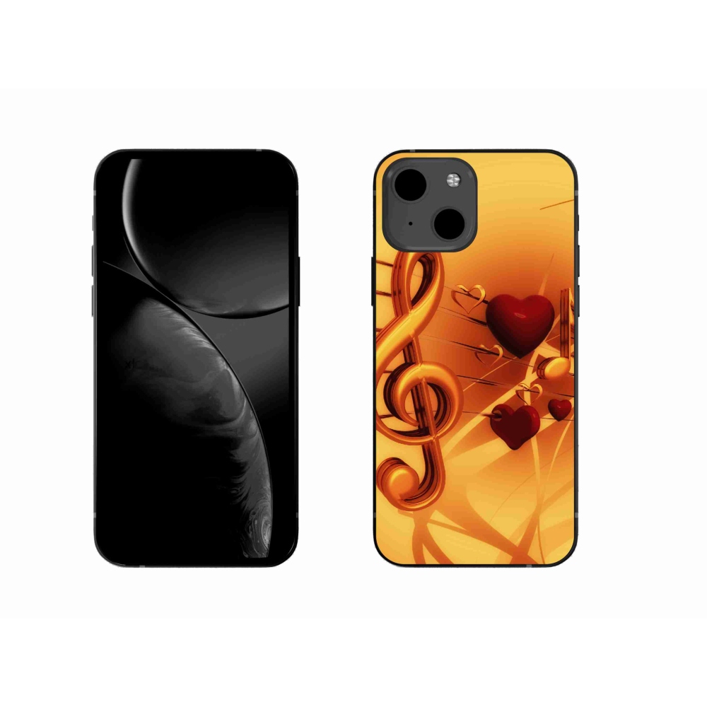 Gelový kryt mmCase na iPhone 13 - noty