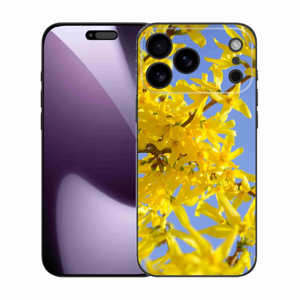 Gelový kryt mmCase na iPhone 17 Pro Max - žluté květy
