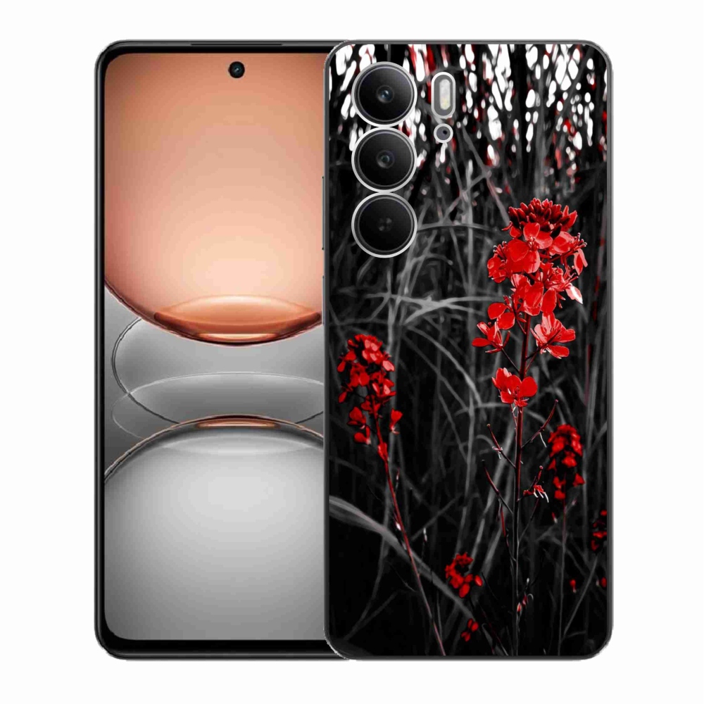 Gelový kryt mmCase na Realme C75 - červená rostlina