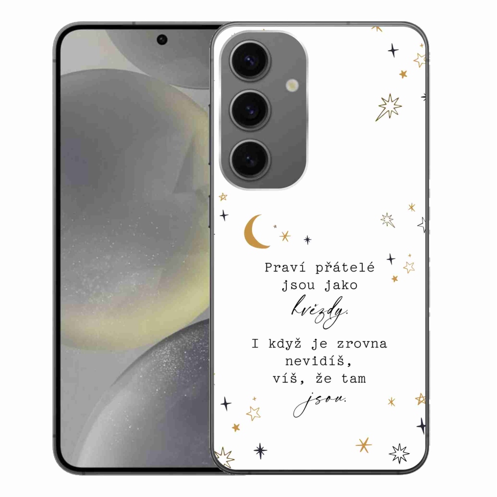 Gelový kryt mmCase na Samsung Galaxy S24+ - citát 6 bílé pozadí