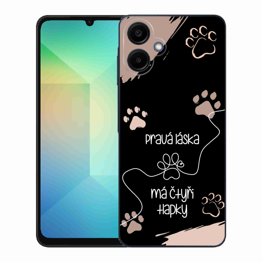 Gelový kryt mmCase na Samsung Galaxy A06 4G - psí motiv 1 černé pozadí