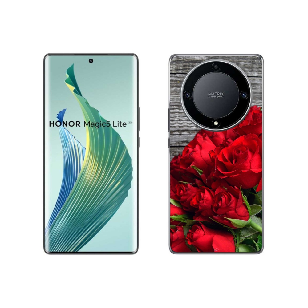 Gelový kryt mmCase na Honor Magic 5 Lite 5G - červené růže