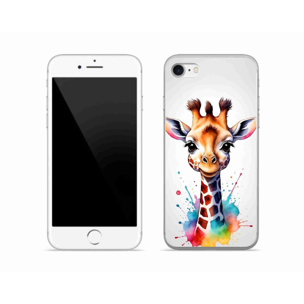 Gelový kryt mmCase na iPhone SE (2022) - žirafa 1
