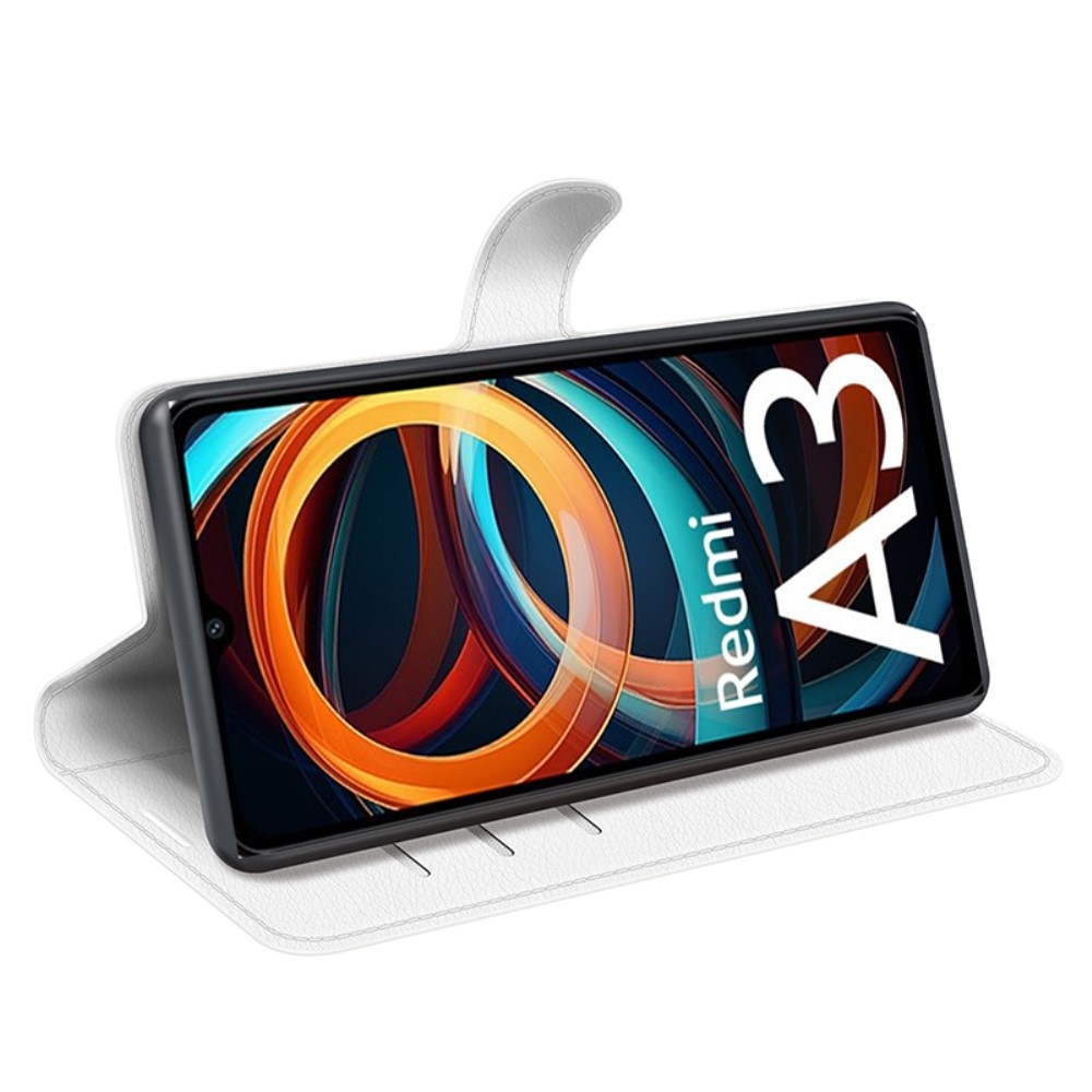 Litchi knížkové pouzdro na Xiaomi Redmi A3 - bílé
