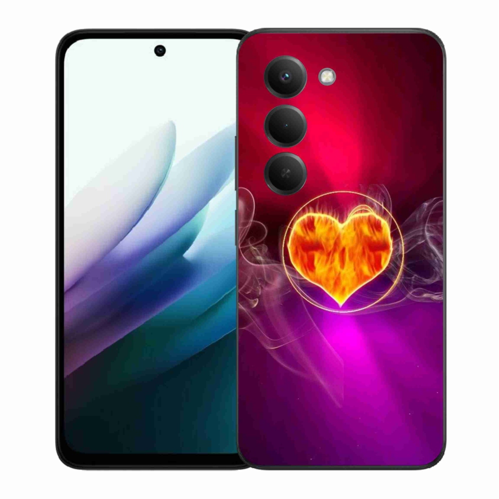 Gelový kryt mmCase na Xiaomi Redmi 15 4G/5G (171mm) - ohnivé srdce