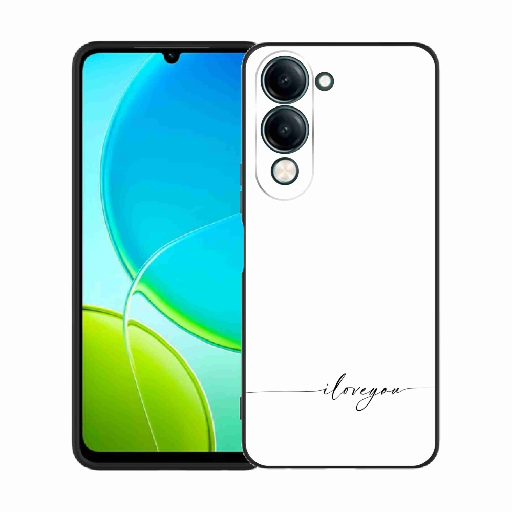 Gelový kryt mmCase na Vivo Y29s 5G - I love you bílé pozadí