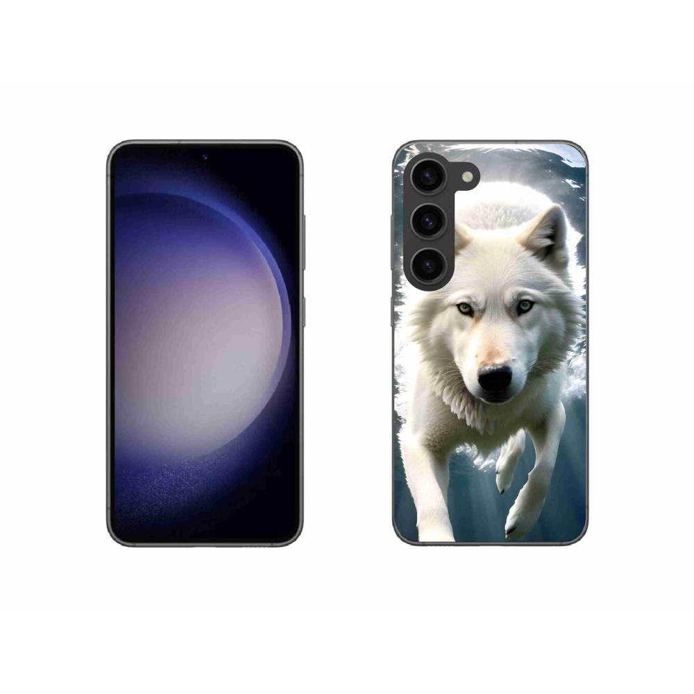 Gelový kryt mmCase na Samsung Galaxy S23 5G - bílý vlk