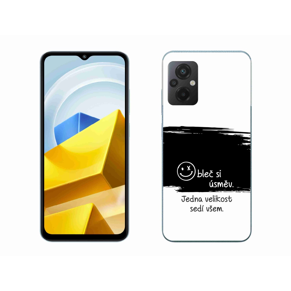 Gelový kryt mmCase na Xiaomi Poco M5 4G - vtipný text 8 černobílé pozadí
