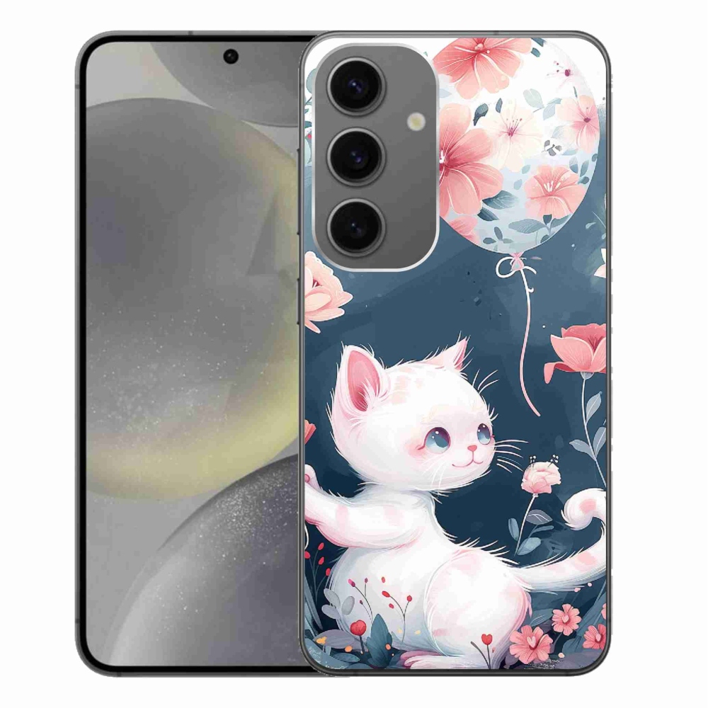 Gelový kryt mmCase na Samsung Galaxy S24+ - kotě s balónkem