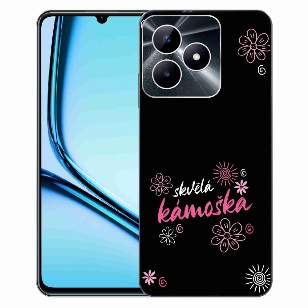 Gelový kryt mmCase na Realme Note 50 - skvělá kámoška černé pozadí