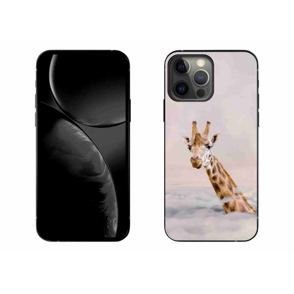 Gelový kryt mmCase na iPhone 13 Pro Max - žirafa v oblacích