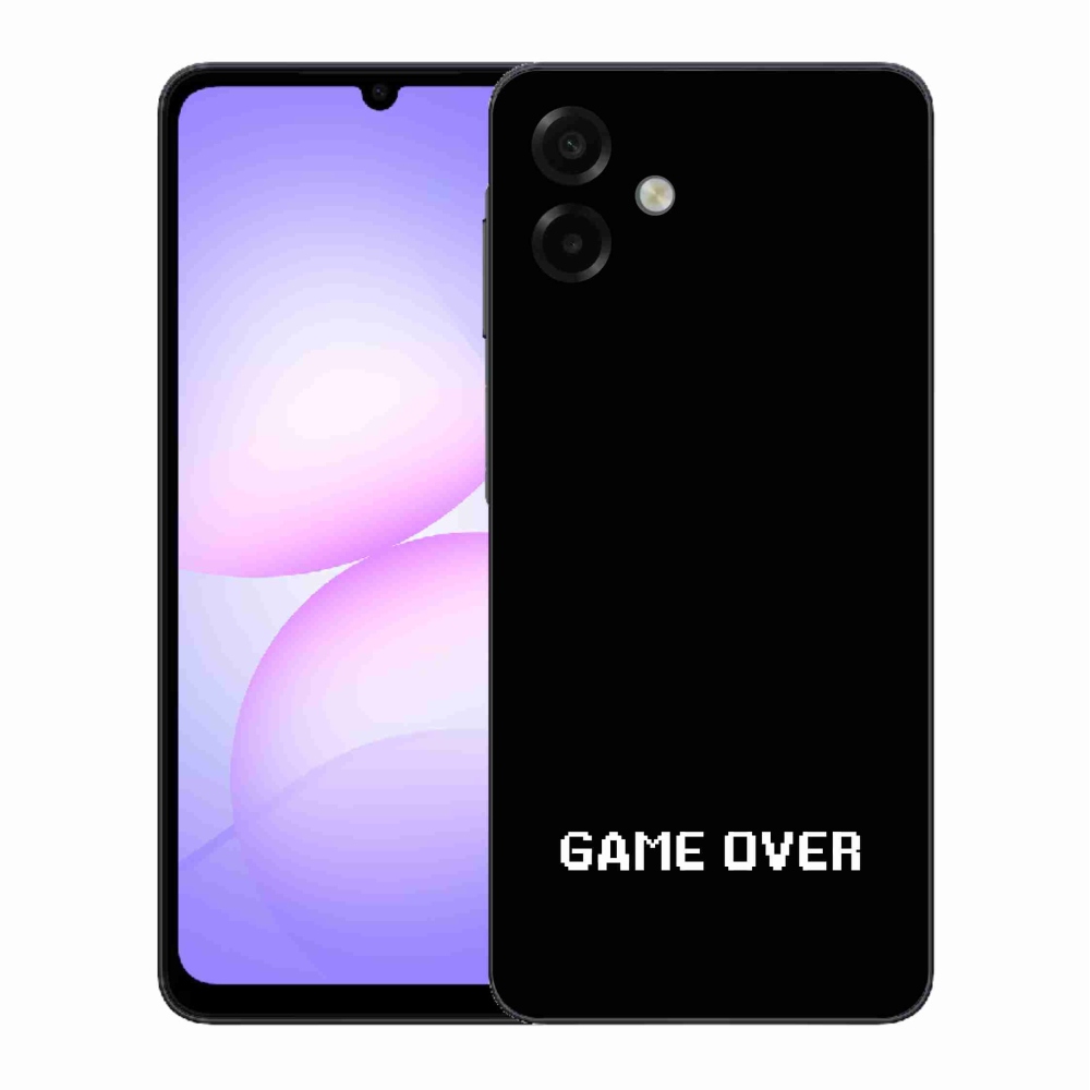 Gelový kryt mmCase na Samsung Galaxy A07 4G - game over černé pozadí