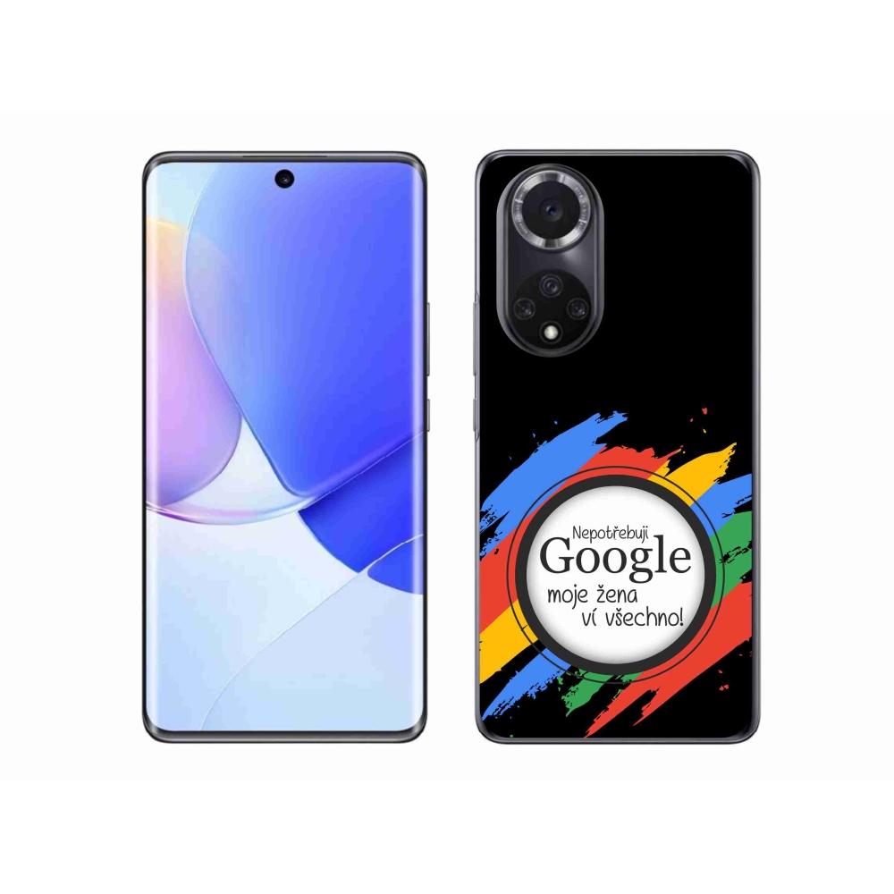 Gelový kryt mmCase na Huawei Nova 9 - žena ví všechno černé pozadí