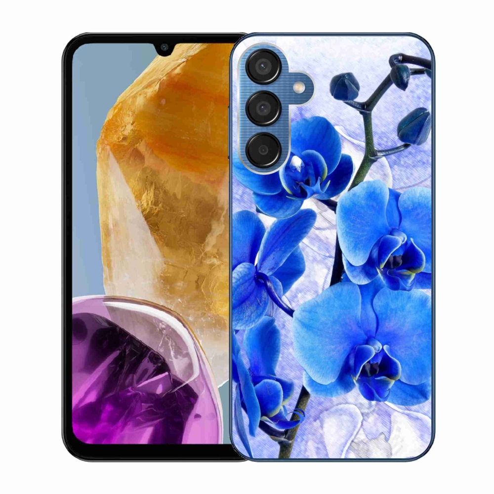 Gelový kryt mmCase na Samsung Galaxy M15 5G - modré květy