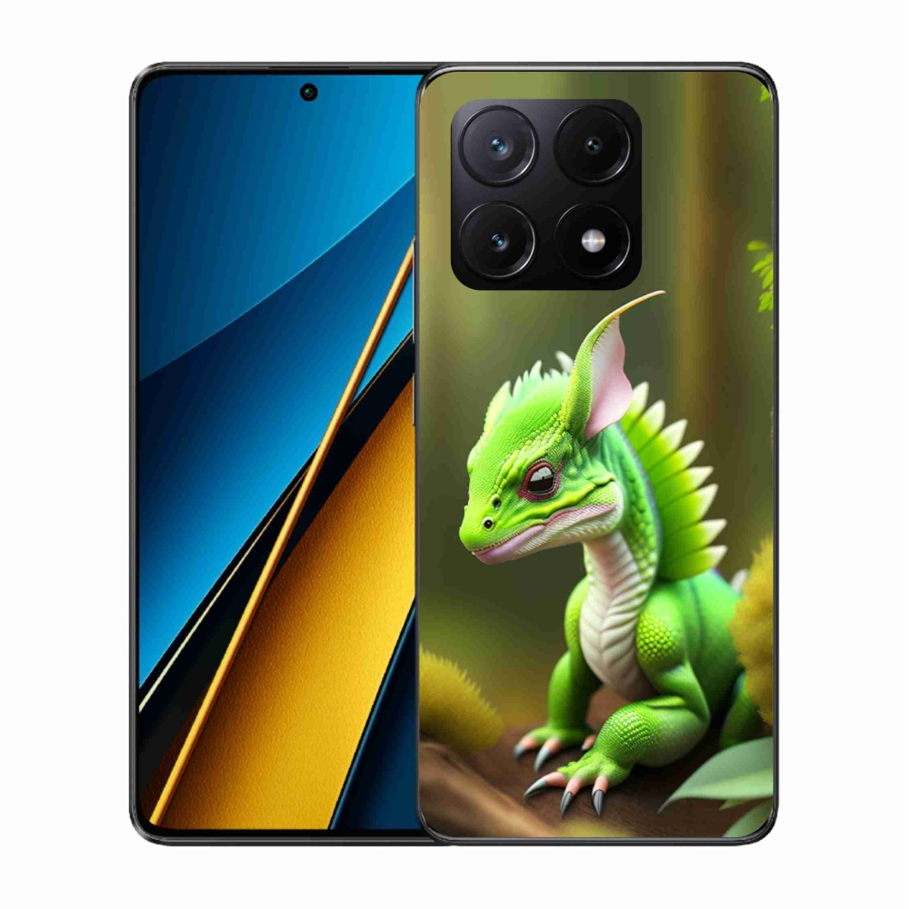 Gelový kryt mmCase na Xiaomi Poco X6 Pro 5G - zelený dráček