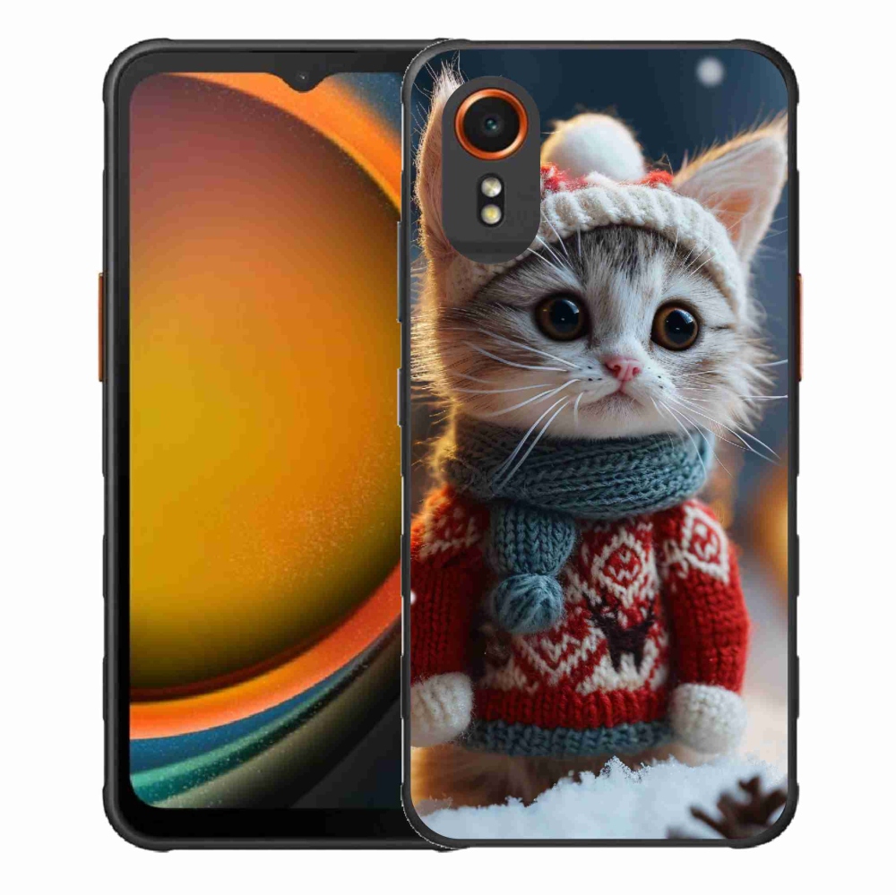 Gelový kryt mmCase na Samsung Galaxy Xcover 7 - kotě ve svetru