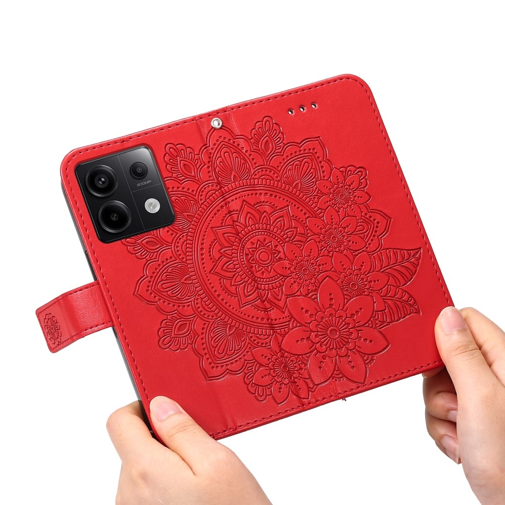 Mandala knížkové pouzdro na Xiaomi Redmi Note 13 Pro 5G/Poco X6 5G - červené