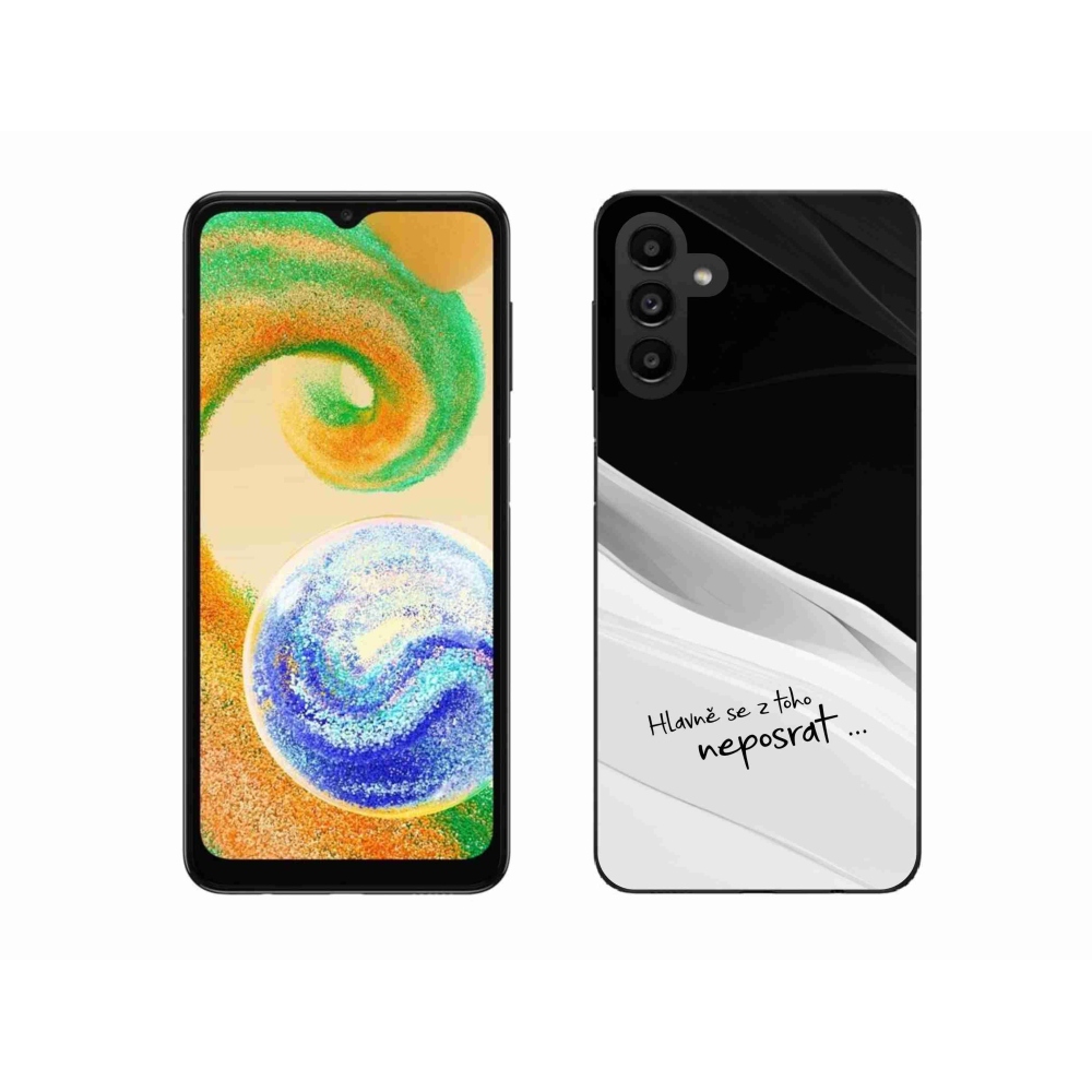 Gelový kryt mmCase na Samsung Galaxy A04s (164.7x76.7x9.1mm) - vtipný text 13 bíločerné pozadí