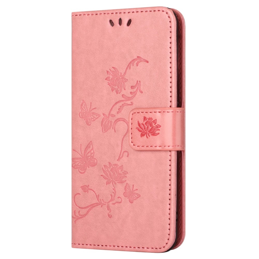 Flower knížkové pouzdro na Xiaomi Redmi 12 4G/5G - růžové