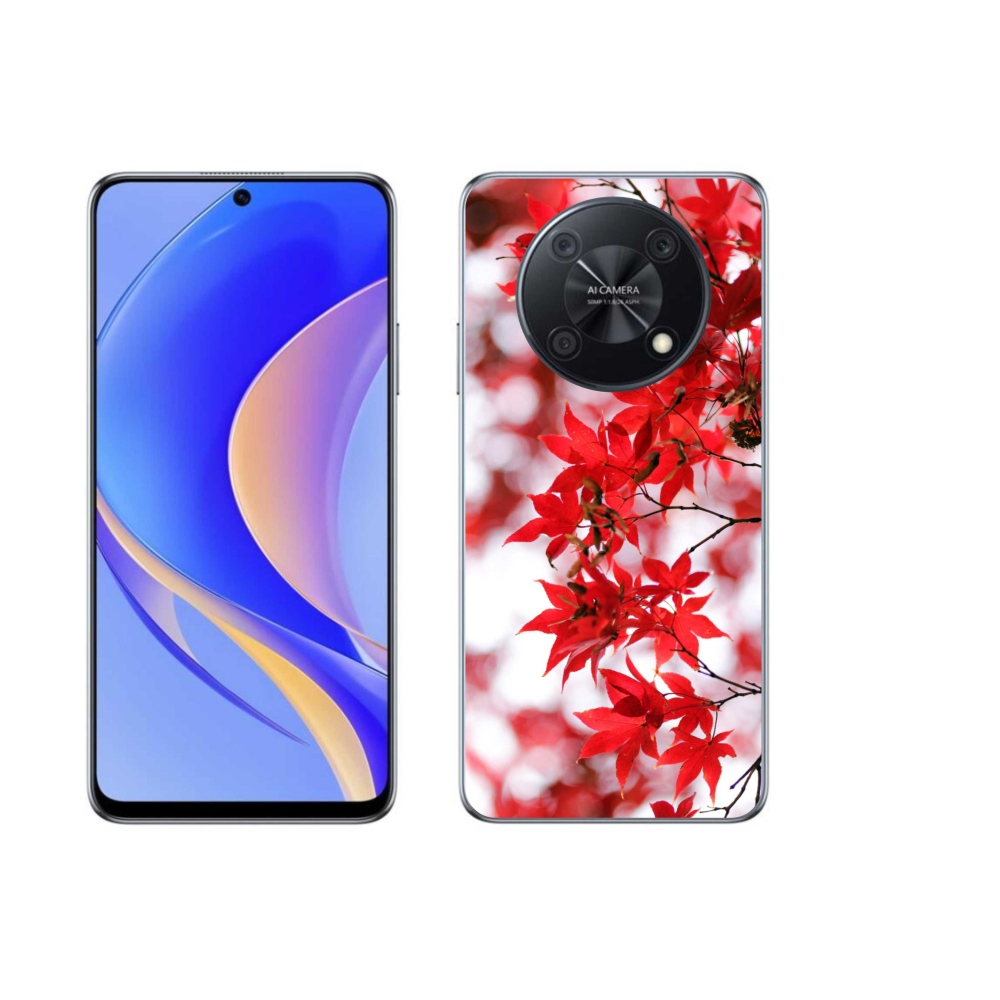 Gelový kryt mmCase na Huawei Nova Y90 - červené listy