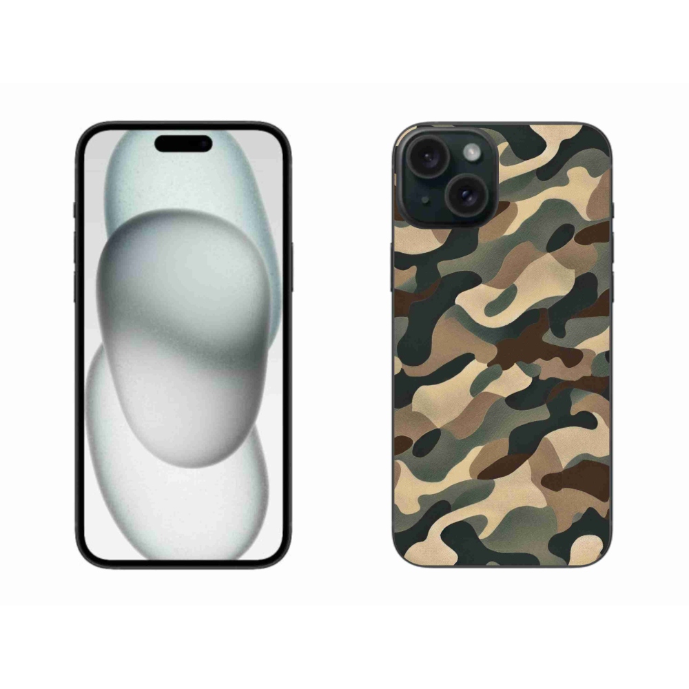 Gelový kryt mmCase na iPhone 15 Plus - maskáčový vzor 11