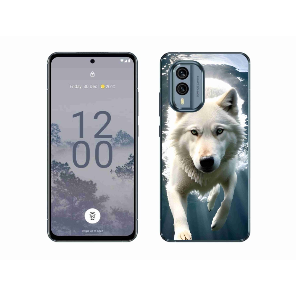 Gelový kryt mmCase na Nokia X30 5G - bílý vlk