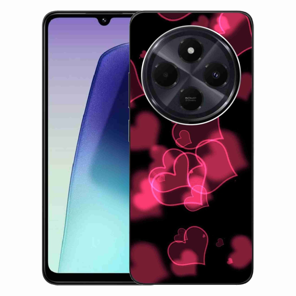 Gelový kryt mmCase na Xiaomi Redmi 14C/Poco C75 - červená srdíčka