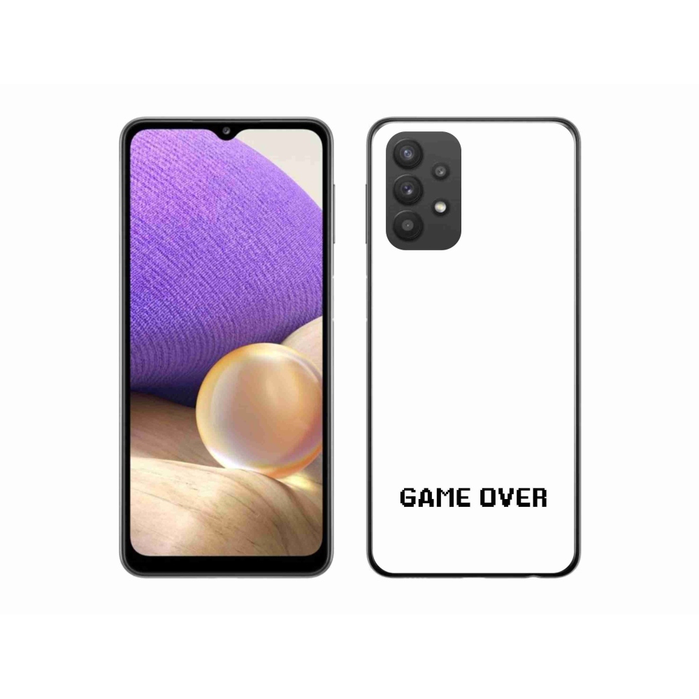 Gelový kryt mmCase na Samsung Galaxy A32 5G - game over bílé pozadí