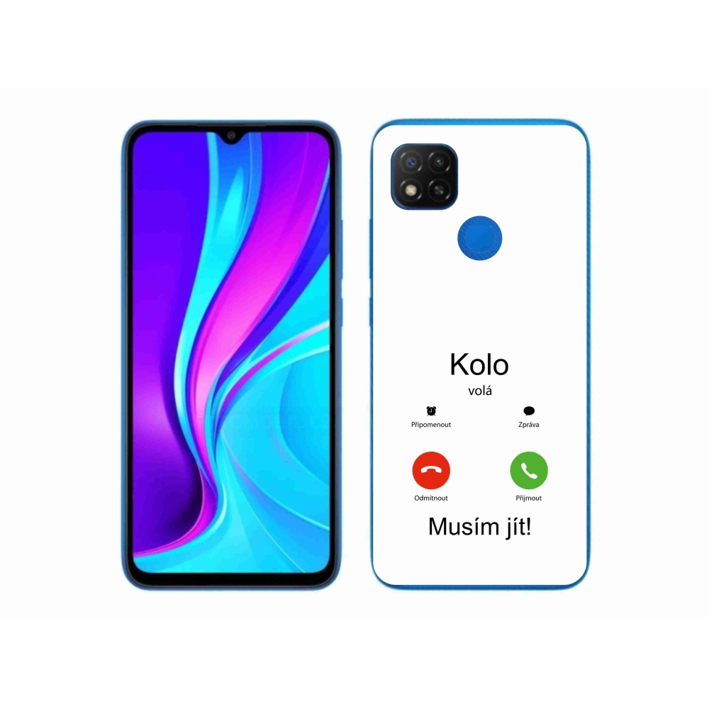 Gelový kryt mmCase na Xiaomi Redmi 9C - kolo volá bílé pozadí