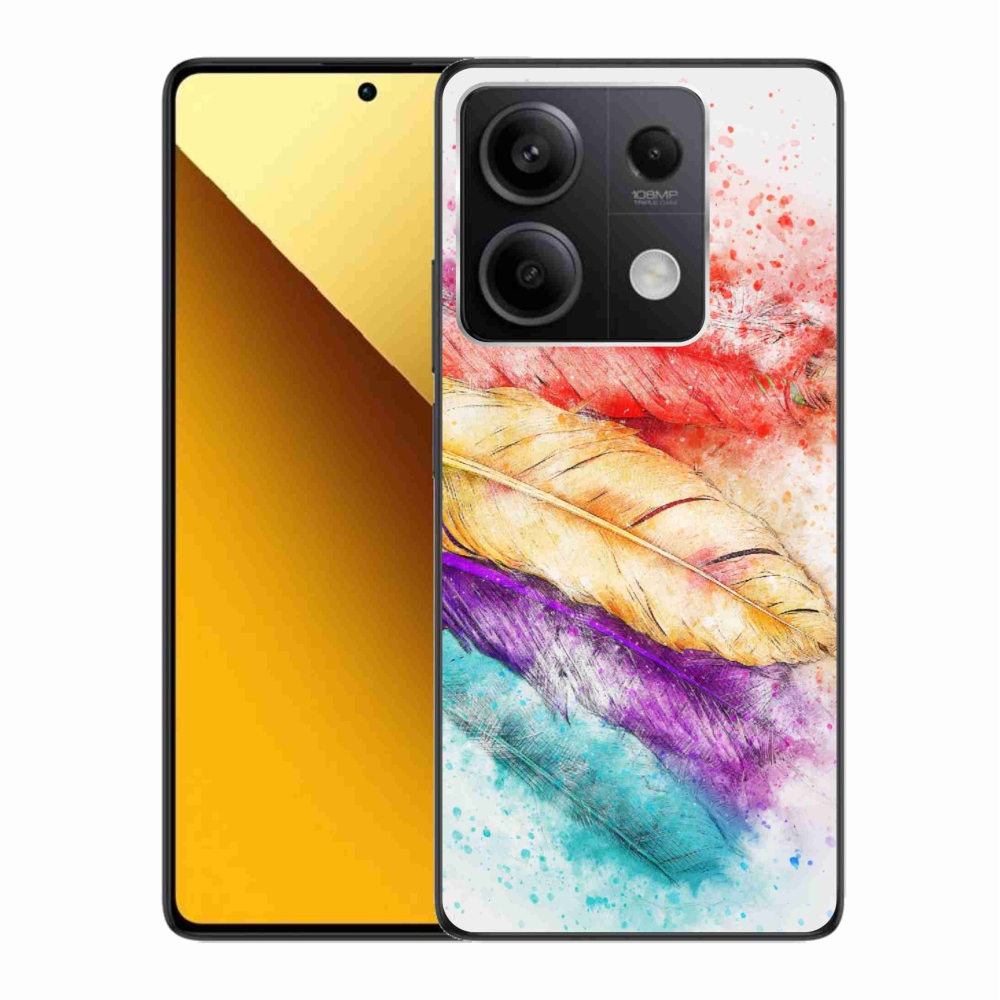 Gelový kryt mmCase na Xiaomi Redmi Note 13 5G - barevné peří