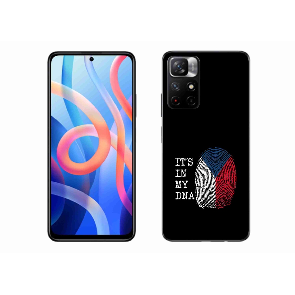 Gelový kryt mmCase na Xiaomi Redmi Note 11S 5G - vlajka otisk prstu černé pozadí